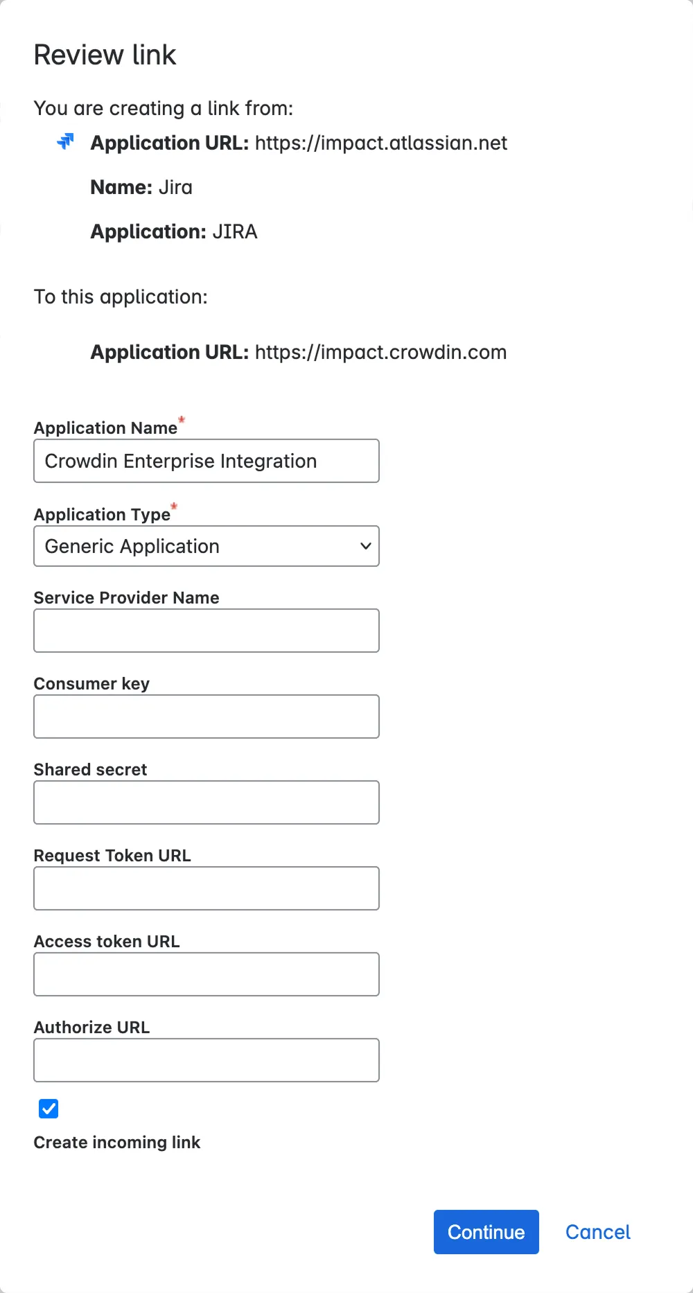 Create a link